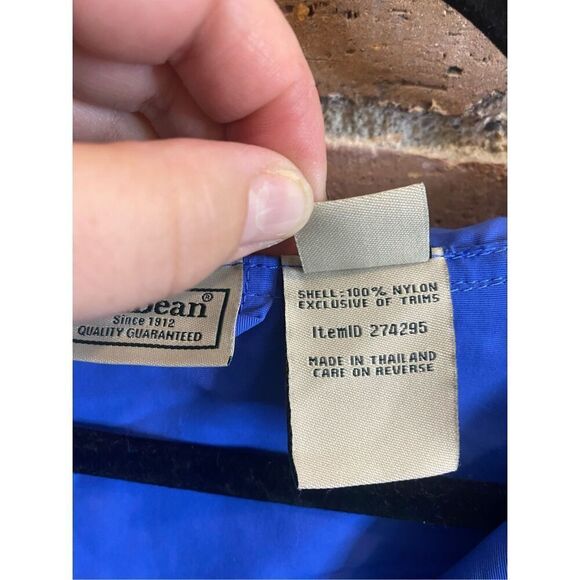 L.L. Bean Blue Pullover Half Zip Hooded Windbreaker Size Large Petite - Picture 5 of 7